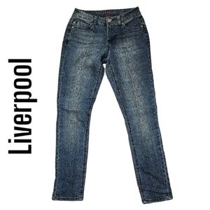 Liverpool Jeans Company | dark Blue Snakeskin Abby Skinny Jean sz 2/26